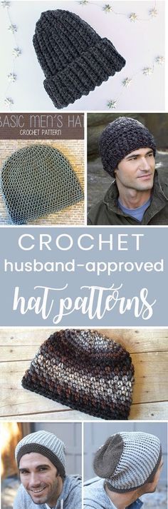 the crochet hat is shown with instructions to make it