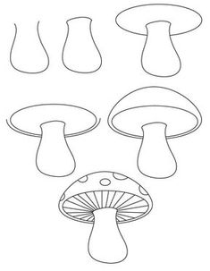 an iphone screen showing how to draw mushrooms