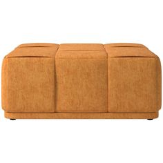 an orange ottoman with three ottomans on the bottom and one seat upholstered to the side