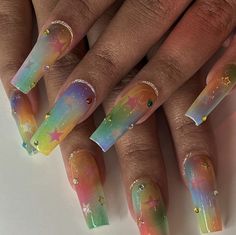 Funky Vibes, Hippie Nails, Edgy Nails, Simple Acrylic Nails, Dope Nail Designs, Nails Only, Kawaii Nails