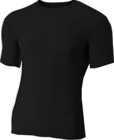 Black Crew Neck Shirt For Sports, Fitted Short Sleeve Sports T-shirt, Black Fitted Crew Neck Shirt, Sporty Fitted Black Shirt, Sporty Snug Fit Black Top, Black Snug Fit Sporty Top, Basic Black Sports Top, Fitted Crew Neck Shirt For Sports, Fitted Crew Neck T-shirt For Workout