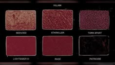 Purple Red Aesthetic, Red And Purple Aesthetic, Dark Feminine Makeup, Red Eyeshadow Palette, Feminine Makeup, Lizzie Hearts, Makeup Pallets, Red Eyeshadow, Eyeshadow Pallets