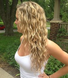 Perm Hair Products Curls, Braided Perms For Long Hair, Beach Curl Perm Long Hair, Women’s Permed Hair, Perms Blonde Hair, Long Wavy Permed Hair, Lightly Permed Hair