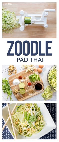 this is an image of some food that looks like zoodlee pad thai noodles