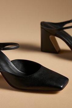 Find ANTHROPOLOGIE Square-toe Mule Heels on Editorialist. Leather upper, insole, sole Slip-on styling Imported Square-Toe Mule Heels in Black, Women's, Size: 6, Leather Mule Heels, Black Mules, Point Shoes, Swag Shoes, Shoe Closet, Playing Dress Up, Black Heels, Work Outfits, Heeled Mules