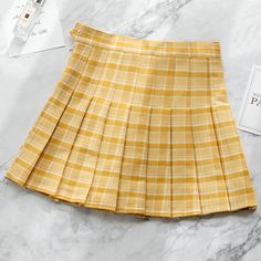 Citrus Plaid Tennis Skirt (2 Colors) Plaid Tennis Skirt, Plaid Skirt Set, Ladies Skirts, Pleated Skirt Short, Pleated Tennis Skirt, Pleated Skirts, Empire Dress, Plaid Mini Skirt