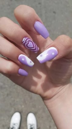 Purple Nail Art, Lilac Nails, Purple Acrylic Nails, Punk Nails, Simple Acrylic Nails, Cute Gel Nails, Acrylic Nails Coffin Short, Fire Nails, Pretty Acrylic Nails