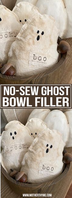 no sew ghost bowl filler for halloween