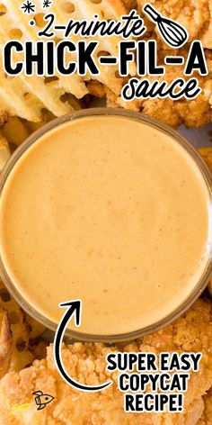 the ingredients for chicken fil - a sauce are shown in this graphic above it's description