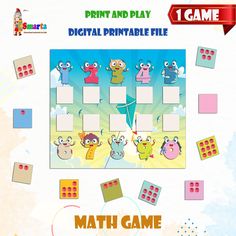 Preschool curriculum, math activity. A didactic game is suitable for individual or classroom lessons. Your child will be able to assimilate verbal counting, learn to layout a number series and find adjacent numbers. Matching card game develops attention, logical thinking, fine motor skills, hand coordination, and perseverance. Printable Digital File, no physical product will be shipped. After payment, the PDF file will be available to download. Don't hesitate to get in touch with me if you have any questions left, and I will gladly help. Thank you for visiting my Etsy Shop! Please, check out my other math activity: https://www.etsy.com/ca/listing/1002641493/math-games-math-worksheets-printable?ref=shop_home_recs_22&pro=1 Mathematic Games For Preschool, Didactic Games Preschool, Active Math Games Kindergarten, Didactic Games, Guess My Number Game Math, Mathematics Board Game, Math Games Numbers 1-10, Games Preschool, Matching Card Game