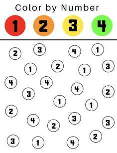 the color by number worksheet with numbers