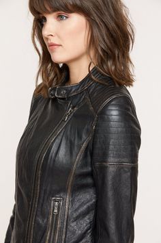 Chelsea Lambskin Leather Moto Jacket | Overland Leather Jacket Style, Wardrobe Accessories, Shopping Sites, Moto Jacket, Lambskin Leather, Chelsea, Leather Jacket