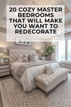 a bedroom with white furniture and gray walls