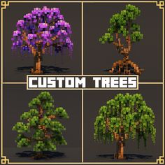 four different types of trees with the words custom trees