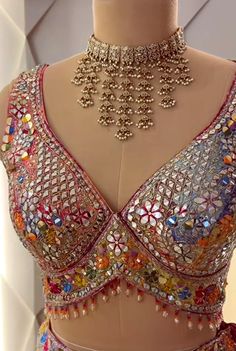 #blouse #fashion #designer #traditional #trendy #ethnic Broad V Neck Blouse Designs, Slvless Blouse Design, Indian Blouse Designs Latest, Sabhya Sachi Blouse Designs, Sabyasachi Blouses, Sabyasachi Blouse Designs, Lengha Designs, Blouse Designs For Lehenga, Sabyasachi Blouse