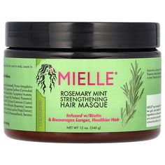 Infused w/ Biotin & Encourages Longer, Healthier HairRestorative, deeply moisturizing penetrative masque for dry thirsty tresses. The Rosemary and Mint Strengthening Hair Masque is developed with your hair's greatest needs in mind. Nourish, hydrate and strengthen all at once with this nutrient rich formula.Our Story MIELLE® was created by Monique Rodriguez, a registered nurse, wife and mother of two girls, who desired to share her healthy hair journey using products with organic ingredients to a Mielle Rosemary Mint Strengthening Hair Masque, Mielle Rosemary Mint, Hair Oil Recipe, Humulus Lupulus, Biotin Hair Growth, Strengthening Hair, Biotin Hair, Mint Hair, Mother Of Two