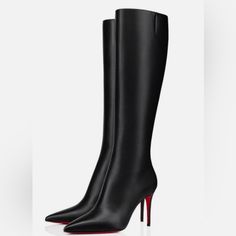 Brand New Authentic Christian Louboutin Black Boots! Super Cute And Stylish! Never Worn Before And Selling Because They Do Not Fit Me. Comes With Everything New In Box! Formal Heeled Boots With Padded High Heel, Sleek Evening Heeled Boots With 4-inch Heel, Elegant Office Heeled Boots With 4-inch Heel, Elegant High Heeled Boots With Padded Heel, Elegant Heeled Boots With 4-inch Heel, Formal Heeled Boots With 4-inch Heel, Elegant Heeled Boots With 4-inch Heel And Round Toe, Elegant Heeled Boots For Office With Closed Toe, Classic Evening Boots With 4-inch Heel