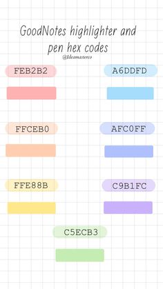 the text reads good notes highlight and per hex codes, with different colors