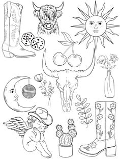 Western, cowboy, Svg bundle. Can be used with Cricut, silhouette, and more machines.  Will receive a digital file with a link to download the files! Cowboy Cowgirl Tattoo, Western Inspired Tattoos, Western Flash Tattoo, Land Tattoos, Punchy Western Tattoos, Cowboy Tattoo, Patch Sleeve, Flash Tats, Cowboy Svg