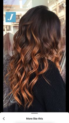 Ombre Balayage Hair, Balayage Hair Copper, Brown Ombre Hair Color, Copper Ombre, Rambut Brunette, Brown Ombre Hair, Hair Color Caramel, Caramel Hair, Hair Color Auburn