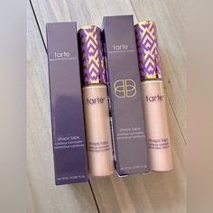 Brand New Tarte Shape Tape Concealer In Light-Medium Honey And Light Medium Sand Makeup Names, Tarte Shape Tape Concealer, Shape Tape Concealer, Tarte Shape Tape, Shape Tape, Makeup Concealer, Tarte Makeup, Concealer, Womens Makeup