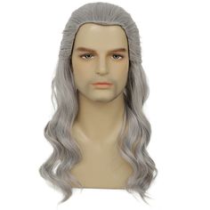 PRICES MAY VARY. Tseses men's gray long curly wig is made of high-quality fiber, which can be cleaned, not deformed, and durable. High quality rose breathable mesh, easy to wear, soft, comfortable, light, not stuffy or itchy. The inner side of the gray curly wig can be adjusted with the expansion belt, which can be adjusted and fixed at different gears and is not easy to fall off to adapt to different head types. The fashionable and interesting shape makes this gray long curly hair can be used i Mullet Party, Rocker Mullet, 80s Wig, Curly Men, Men Wigs, Rocker Costume, Funny Wigs, Head Types, 80s Rocker