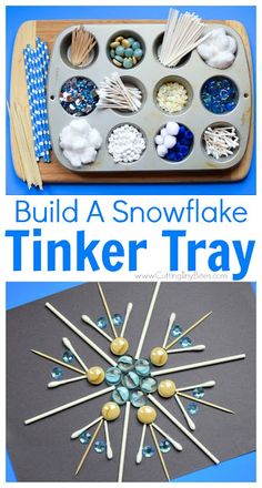 the cover of build a snowflake tinker tray