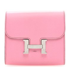 This is an authentic HERMES Epsom Constance Compact Passant Wallet in 5P Pink. This compact essential wallet is crafted of fine stamped leather in pink and features a palladium H closure. This opens to a smooth compact accordion style partitioned interior with card slots and a zipper compartment. Closet Styling, Hermes Wallet, Stamped Leather, Hermes Constance, Hermes Handbags, I Got It, Jewelry Bags, Got It, Card Slots