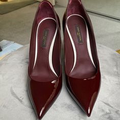 Brand New Authentic Louis Vuitton Shoes. 4 Inches Heels Size. No Box Included With Purchase.No Dust Bag. In Burgundy Color.Some Scratched At Bottom Of Both Shoes It’s Because When I Tried It On. Lv Heels, Louis Vuitton Heels, Classic Fits, Louis Vuitton Shoes Heels, Louis Vuitton Shoes, Swarovski Jewelry, Shoes Color, 4 Inch Heels, Pretty Shoes