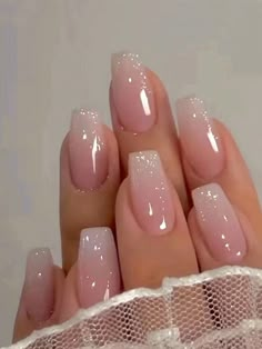 Pink Bday, Light Colored Nails, Colored Nail Tips, Bday Nails, Long Press On Nails, Easy Nails, Glamour Nails