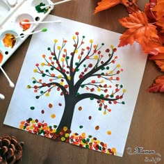 an art project for kids that uses the colors of autumn