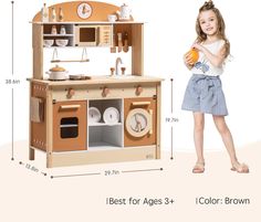 MODERN AND ELEGANT DESIGN: The ROBUD toy kitchen boasts a sleek caramel color scheme, offering a stylish and refined appearance. Its design emphasizes not only color coordination but also sleek curves and delightful details, bringing a sense of warmth and sophistication to children's playrooms or spaces. SUPERB QUALITY: Employing top-notch materials is a constant hallmark of the ROBUD brand, showcasing its dedication to excellence and meticulous craftsmanship. Each detail is carefully crafted and thoughtfully chosen to guarantee the utmost durability and user satisfaction for our products. PLENTIFUL ACCESSORIES: It comes with a diverse range of accessories, including realistic seasoning bottles, pots, bowls, kitchen utensils, adorable tea sets, and a soft cloth. This set enhances children' Kids Wooden Kitchen, Kitchen Playset, Toddler Kitchen, Tummy Time Activities, Toy Kitchen Set, Wooden Play Kitchen, Kids Play Kitchen, Pretend Play Kitchen, Play Kitchen Sets