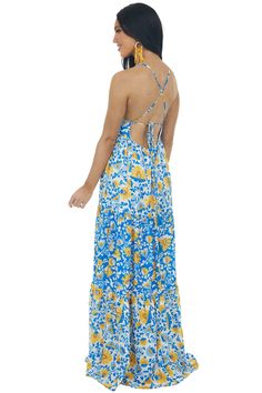 Cobalt Floral Print Open Back Sleeveless Dress || Vacay outfits | vacay outfits beach | vacay outfits casual | vacay outfits tropical | vacay outfits summer beach styles | beach outfits | beach outfits women | casual beach outfit | beach outfits women vacation | beach outfit ideas | swimsuits 2022 trends | swimsuit trends | swimsuits outfits | swimsuit trends 2022 | bikini outfits | resortwear | resortwear 2022 | resortwear beachwear Women Vacation, Beach Styles