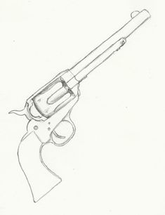 Revolver Drawing, Barrel Drawing, Belt Tattoo, Colt Revolver, Easy Sketches, 30 Day Drawing Challenge, Drawing Tattoo, Outline Drawing, Simple Tattoo