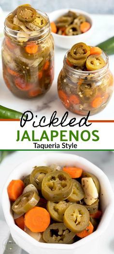 pickled jalapenos in jars on a table