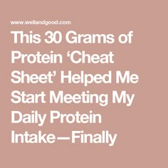 the words, this 30 grams of protein neat sheet helped me start meeting my daily protein intake - finally