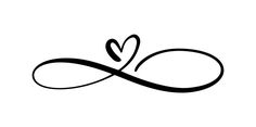 an infinite love symbol in black and white