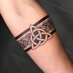 a man's arm with a tattoo on it and a celtic knot around the wrist