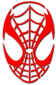 the spiderman logo is shown in red