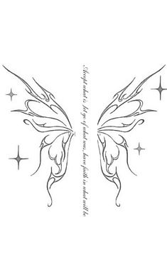 the back side of a butterfly tattoo design