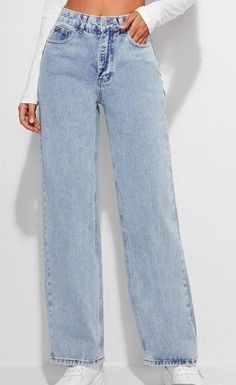 Celana Jogger Wanita, High Waist Straight Jeans, Mama Jeans, High Rise Denim Jeans, Denim Pants Women, Outfit Jeans, Jeans Casual, Cute Jeans