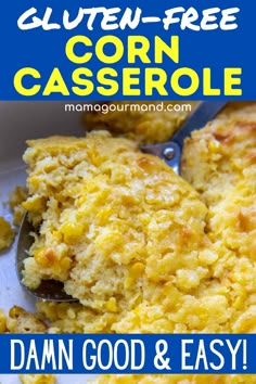 corn casserole recipe with text overlay