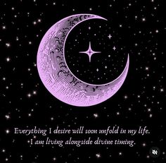 a purple moon with stars in the background and a poem written on it that says, everything