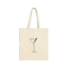 a tote bag with a martini glass on it