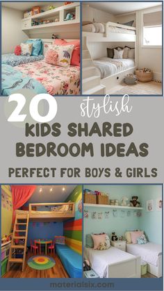 20 stylish kids shared bedroom ideas perfect for boys and girls, featuring colorful and cozy designs with bunk beds and playful decor. Siblings Bedroom Ideas, Shared Room Layout Ideas, Twin Boy Bedroom Ideas Toddlers, Boy And Girl Toddler Shared Room, 2 Boys Bedroom Ideas, Toddler Shared Bedroom, Boy Girl Shared Bedroom Ideas, Shared Room Design, Shared Bedroom Boy And Girl