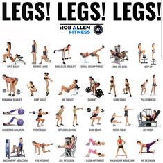 an image of a woman doing exercises for her legs and arms with the words leg lifts