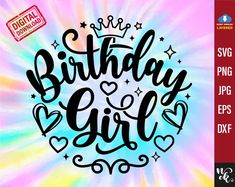 happy birthday girl svg cut file