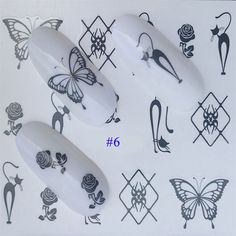 Nail Stickers Nails Blooming Flower Art Stickers Water Transfer Stickers Style6 Diy Nails Stickers, Gel Set, Nail Stickers Decals, Clear Nail Polish, Nail Art Sticker, Water Art, Nail Patterns, Carving Designs, Foil Nails