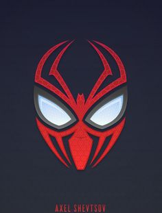 the red spider - man mask is featured in this poster