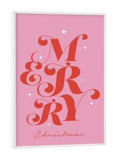 a pink christmas card with the letter m and r in red on it's side